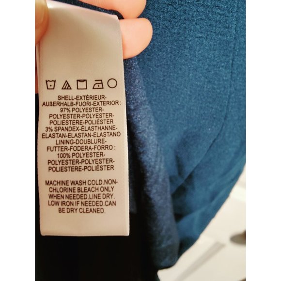 Dress The Population Georgiana Peacock Blue One-shoulder Thigh-High Slit M - Picture 11 of 11